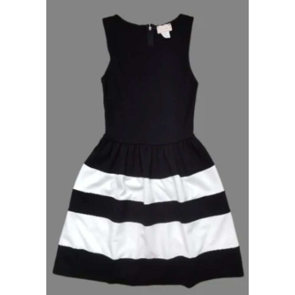 Love...ady Black and White Striped Formal Dress XS